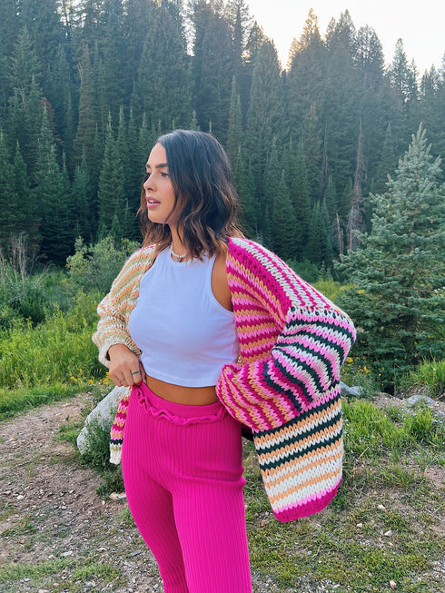 You're My Stripe Cardigan// Pink *RESTOCKED*